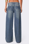 Low Waist Printed Wide Leg Jeans image 1