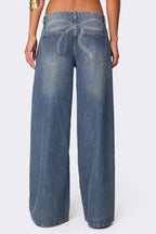 Low Waist Printed Wide Leg Jeans image 1