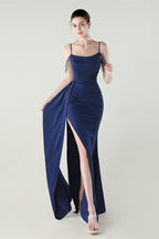 Satin Spaghetti Strap Mermaid Party Dress image 17
