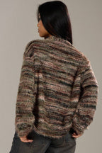 New Retro Fashion Deep V-Neck Maillard Plush Long-Sleeve Knit Cardigan image 12