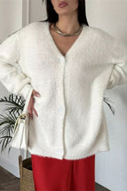 Plush V-Neck Cardigan image 12