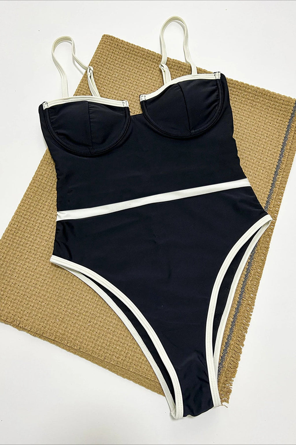 Contrast Color One Piece Bikini Set image 3