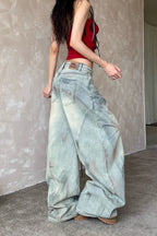 Y2K Light Blue Baggy Denim Jeans image 2