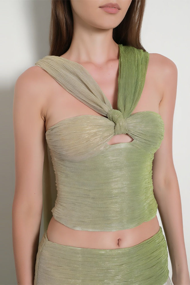 Elegant Gradient Halter Top And Skirt Set image 4