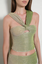Elegant Gradient Halter Top And Skirt Set image 4