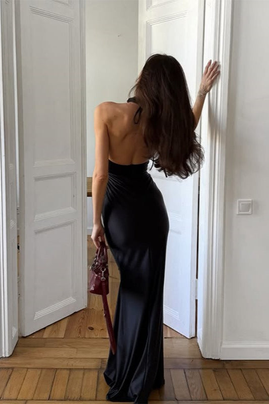 Halter Neck Ruched Bodycon Maxi Dress image 4