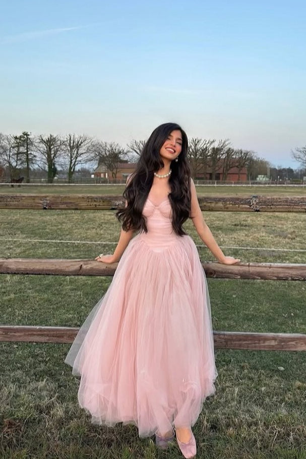 Ballet Style Sweet Tulle Cami Long Prom Dress image 1