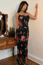 Vintage Floral Bodycon Cami Maxi Dress image 3