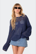 Sexy Hollow Knit Pullover Sweater image 1