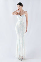 Boned Sequin Embroidered Formal Dress image 5