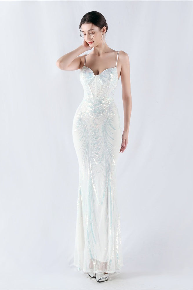Boned Sequin Embroidered Formal Dress image 5