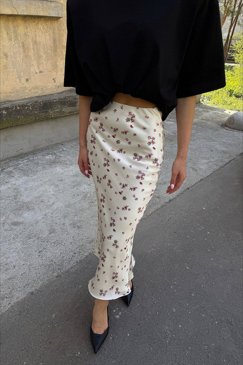 Floral High Waist Slim Pencil Skirt image 3