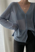 V-Neck Lightweight Knit Cardigan image 2