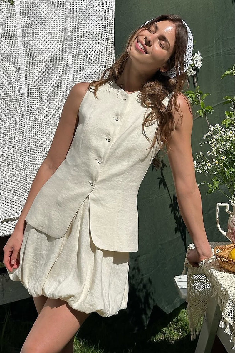 Sweet Bud Hem Vest Tank Mini Skirt Set image 3