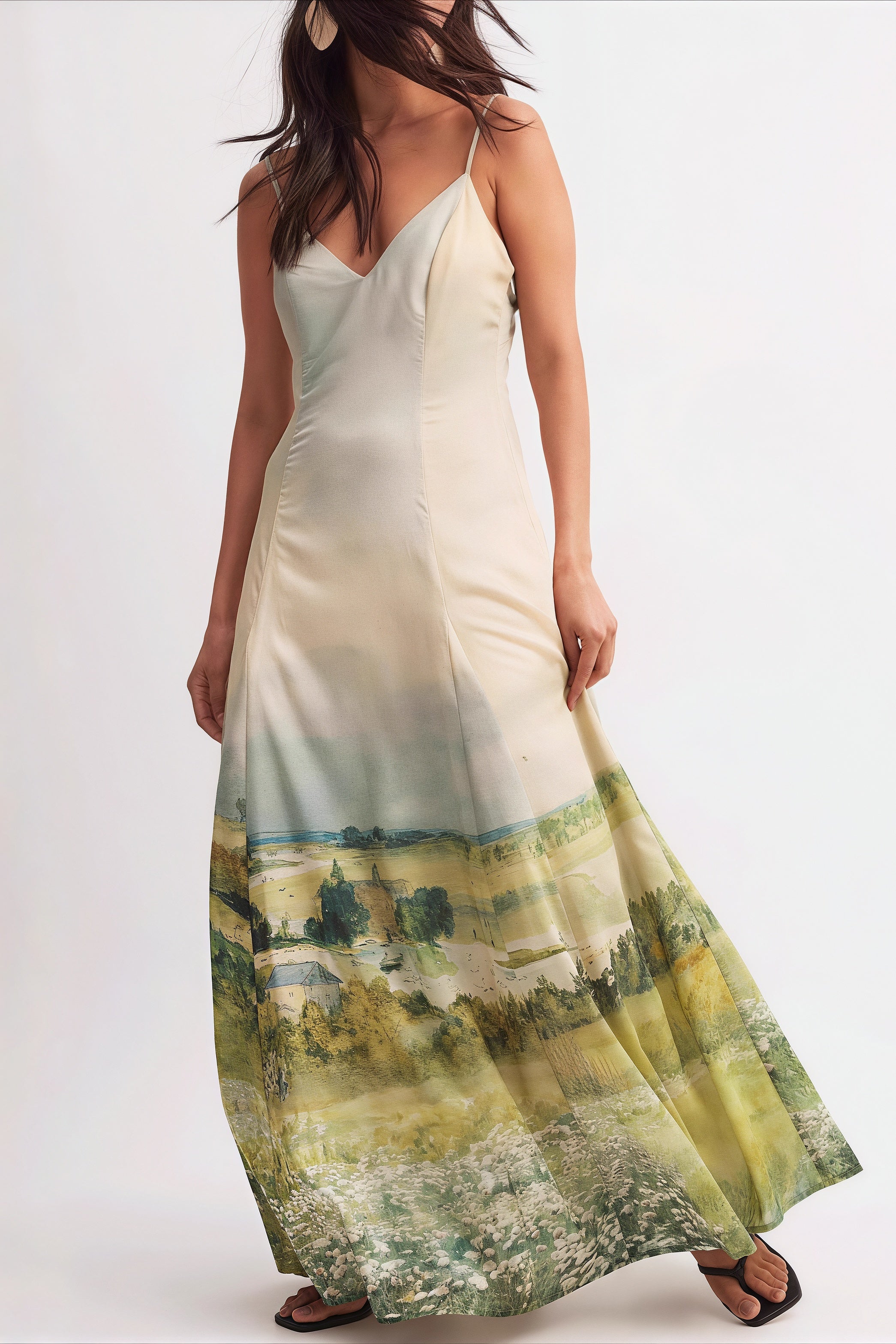 Oil Painting Scenic Cami Elegant Maxi Dress image 2