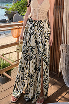 Boho Beach Split Floral Wide Pants image 1