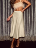 Eden Satin Skirt styled for Avrienne