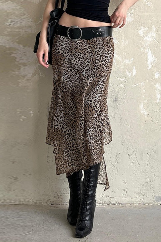Vintage Leopard Print Low Waist Bodycon Skirt image 1