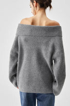 Off Shoulder Knit Pullover Sweater image 16