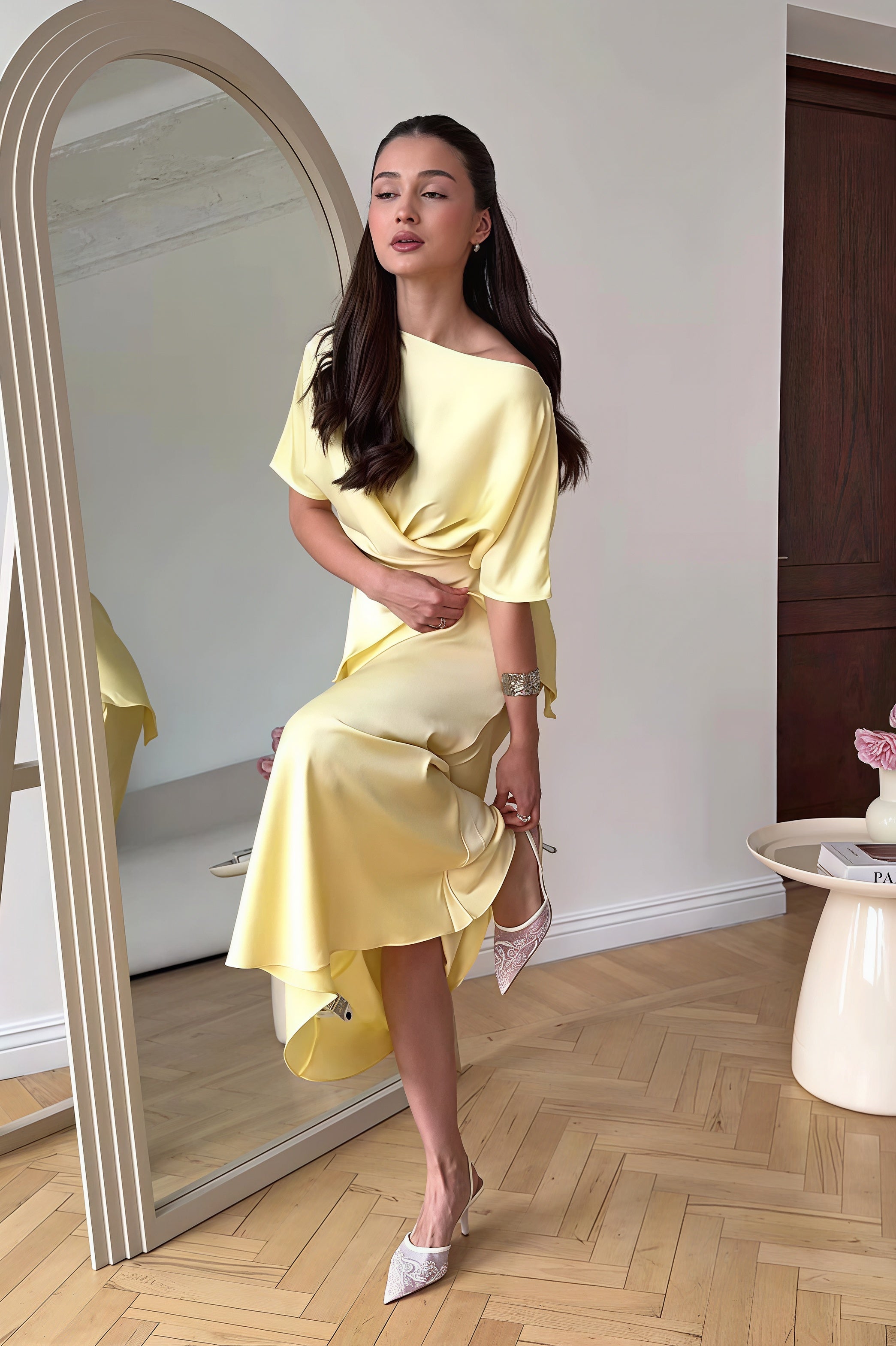 Flowy Elegant Short Sleeve  Skirt Set image 4