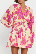 Sexy All Over Print Long Sleeve Slim Mini Dress image 1