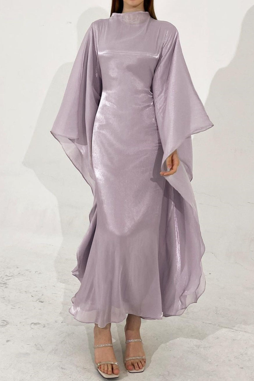 Silky Flowy Loose Robe Style Midi Dress image 1