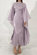 Silky Flowy Loose Robe Style Midi Dress image 1