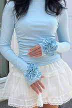 3D Floral Slim-Fit Long Sleeve Tee image 2