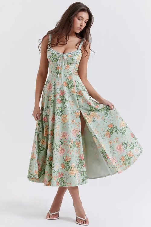 Cami Slit Waist Slim Floral Dress image 2
