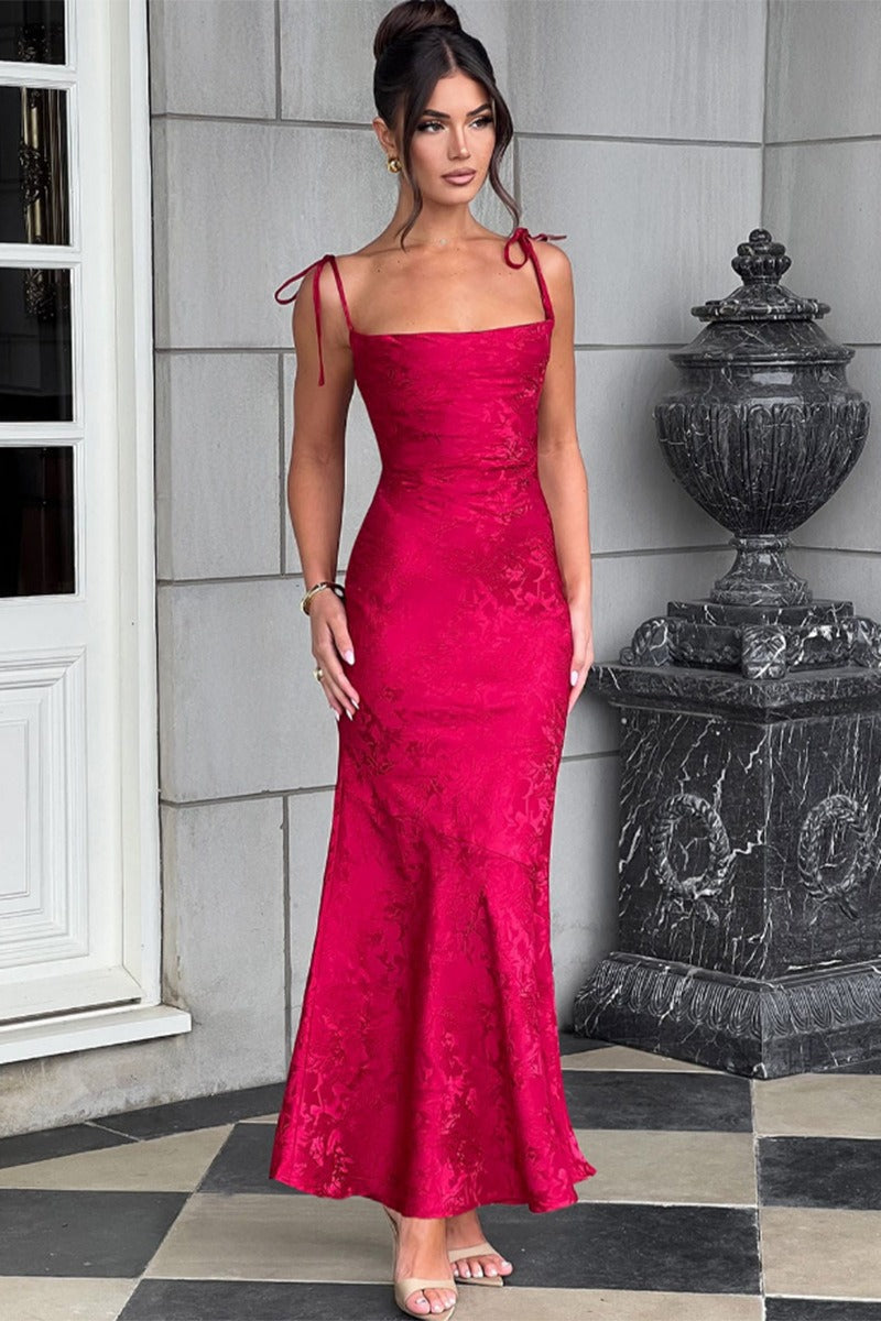 Solid Sash Backless Mermaid Formal Dress image 17