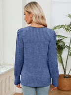 Rosalie Lace Ribbed Blouse detail view styled for Avrienne