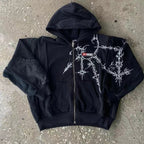 Y2K Street Style Zip Up Hoodie image 1