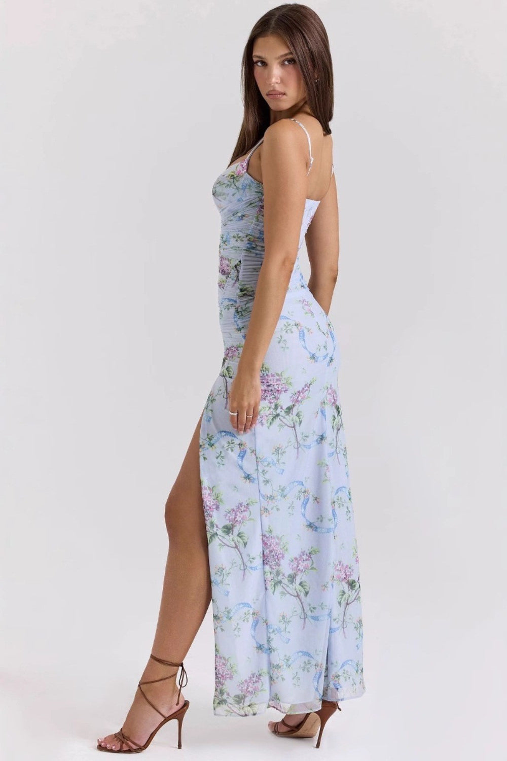 Chic Slim Spaghetti Strap Floral Dress image 3