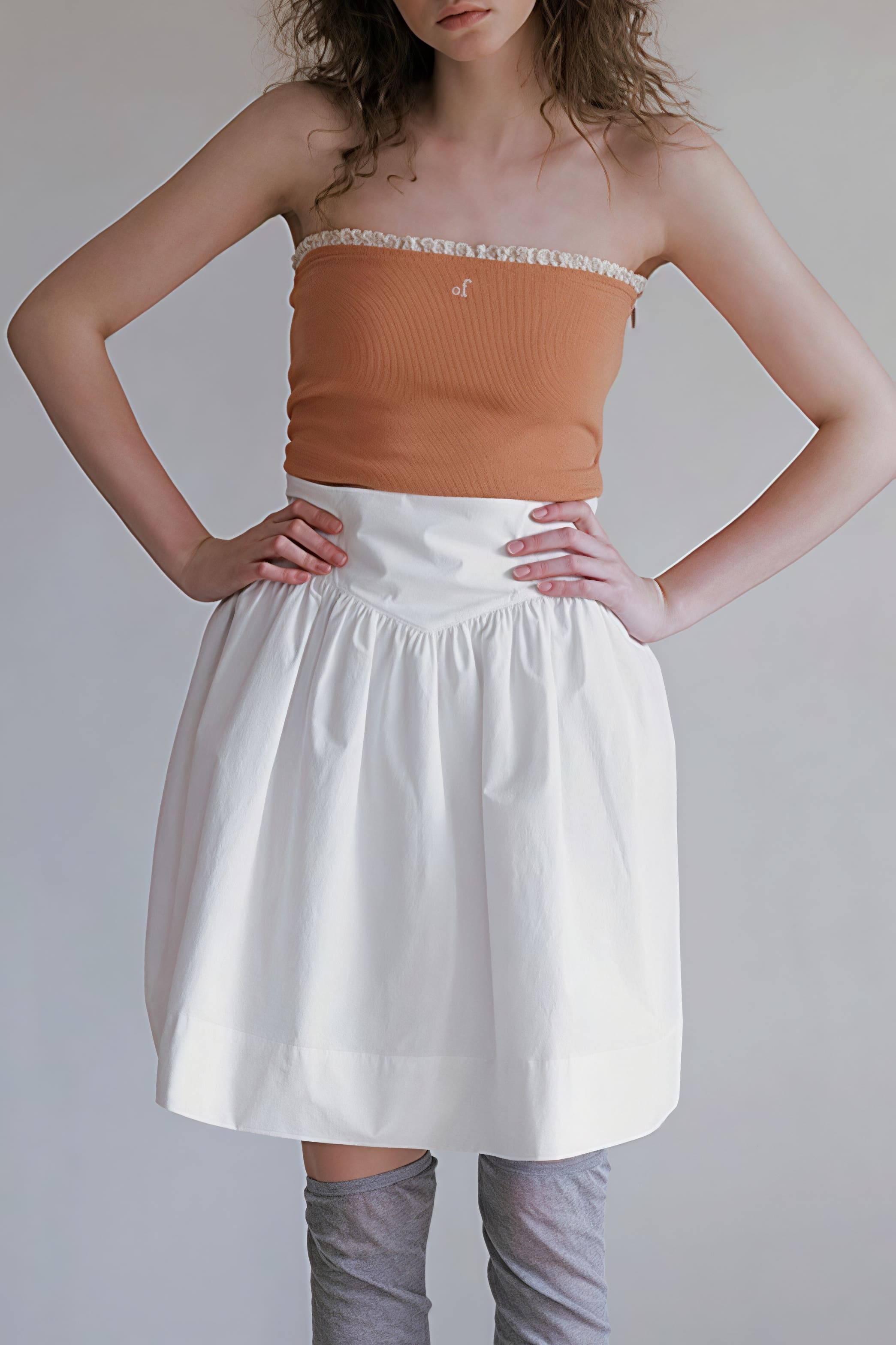 High Waist Pleated Waistband Solid Tulip Vintage Youthful Mini Skirt image 1