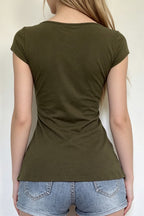 Retro V Neck Embroidered Knit Blouse image 5