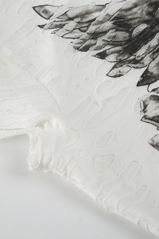 Gothic Dark Print Ripped Slim T-shirt image 6