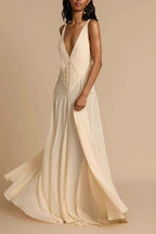 Deep V Neck Lace Patchwork Boho Dress image 11
