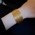 Brushed Multi Layer Open Wide Bracelet image 2