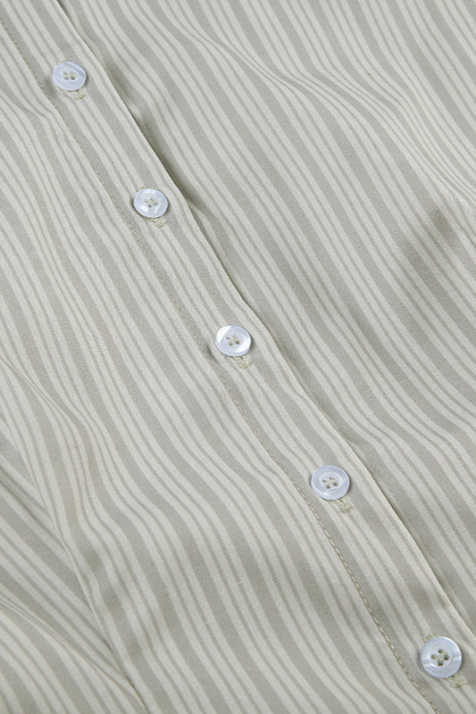 Elegant Striped Regular Shoulder Fitted Blouse image 5