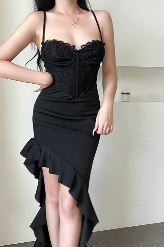 Wavy Hem Slit Bodycon party Dress image 12
