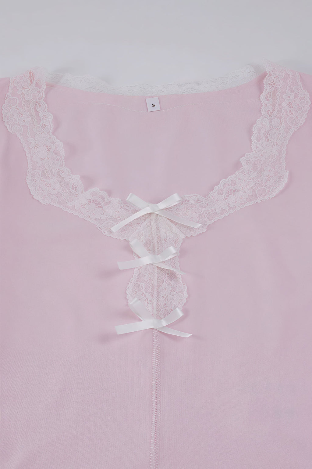 French Romantic Lace Bow Long Sleeve Culottes Set image 7