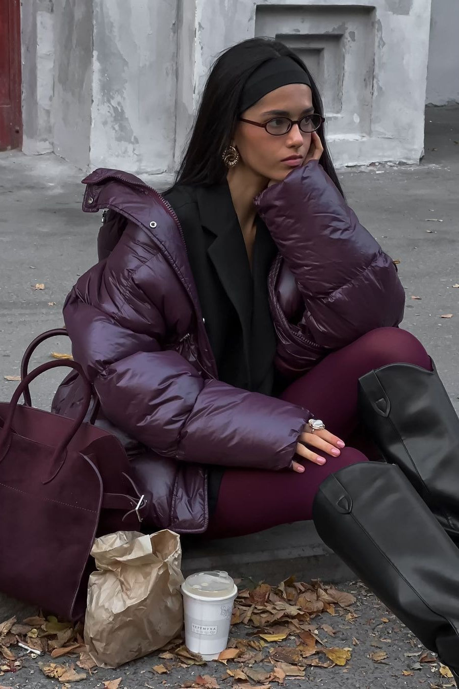 Solid Color Zipped Hooded Puffer Jacket image 5