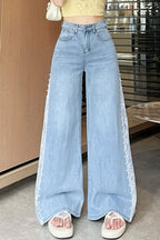 Beaded Lace Tencel Flare Jeans image 4
