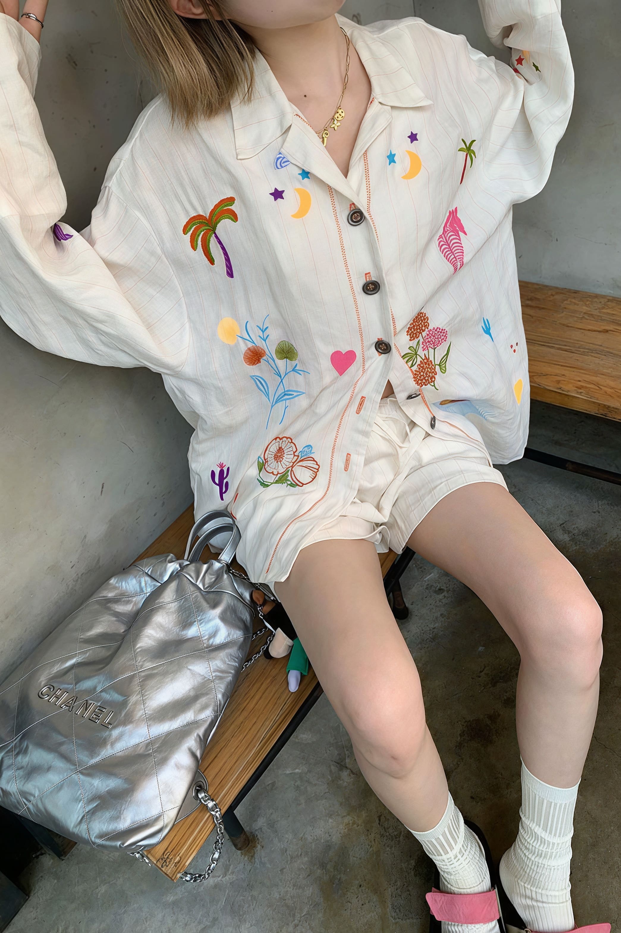 Vibrant Heavy Embroidery Linen Blouse image 2