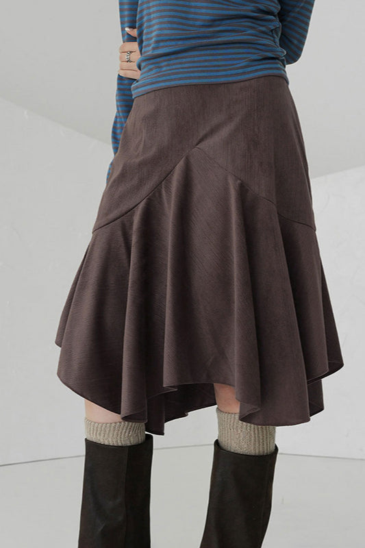 Asymmetric Draped Midi Skirt image 1