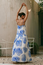 Linen Print Bandeau Loose Maxi Dress image 5