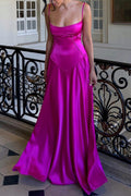 Sexy Cami Slim Fit Back Tie Long Prom Dress image 1