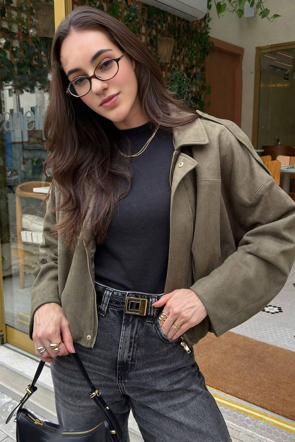 Batwing Sleeve Bomber Jacket image 3