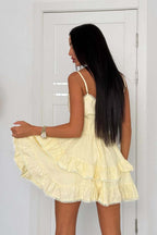 Asymmetric Cami Lace Patchwork Tie Waist Mini Dress image 6