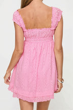 Solid Embroidered Lace Cami Mini Dress image 8
